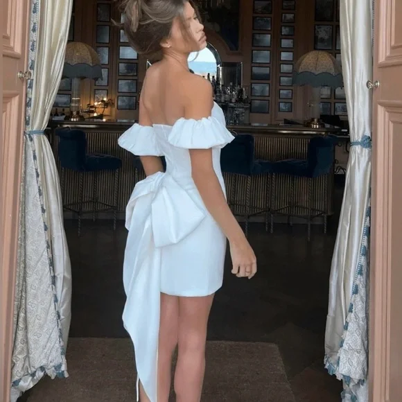 NADINE MERABI White Mini Dress - Picture 7 of 16